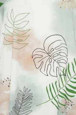 YOURS Curve White Leaf Print T-Shirt -Luna Looks Zone 6d882568 b14e 42 302103 Z