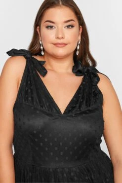 YOURS LONDON Curve Black Spot Mesh Tiered Dress -Luna Looks Zone 6e14ecc1 d1cb 41 161717 D
