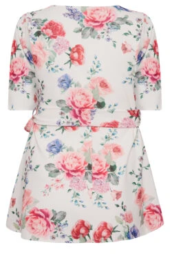 YOURS LONDON Curve White & Pink Floral Print Peplum Top 11 YOURS LONDON Curve White & Pink Floral Print Peplum Top -Luna Looks Zone 6e23c079 dbd5 44 162182 Y