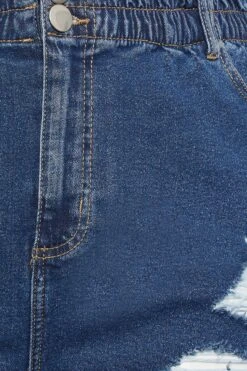 YOURS Curve Light Dark Blue Ripped Elasticated Waist Denim Shorts 7 YOURS Curve Light Dark Blue Ripped Elasticated Waist Denim Shorts -Luna Looks Zone 6efa4418 7f7c 47 144724 Z