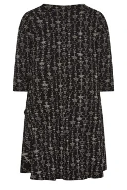 YOURS Curve Black Star Print Drape Pocket Mini Dress -Luna Looks Zone 6feae94a 3a53 4f 301909 Y