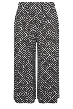 YOURS Curve Black Geometric Print Midaxi Culottes -Luna Looks Zone 6fef5793 1da8 4e 144846 X