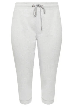 YOURS Curve Grey Cropped Stretch Joggers -Luna Looks Zone 7125f49f d8cd 4a 124733 X