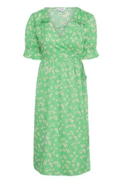 YOURS Curve Green Daisy Print Frill Sleeve Wrap Dress 11 YOURS Curve Green Daisy Print Frill Sleeve Wrap Dress -Luna Looks Zone 73193a86 d7f9 48 137159 X