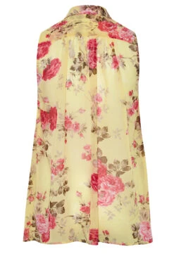 YOURS Curve Yellow Floral Print Sleeveless Swing Blouse -Luna Looks Zone 73fbace3 3292 49 173874 Y