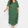 YOURS Curve Green Daisy Print Smock Dress