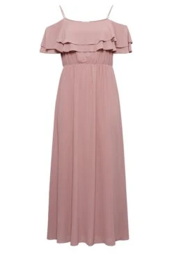 YOURS LONDON Curve Pink Bardot Ruffle Maxi Dress -Luna Looks Zone 74488e0f 08be 48 161880 X