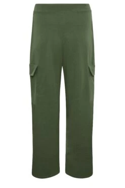 YOURS PETITE Curve Khaki Green Wide Leg Cargo Trousers -Luna Looks Zone 746bbd81 1e78 4b 174448 Y
