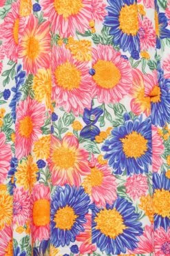 LIMITED COLLECTION Curve Pink Floral Frill Hem Midaxi Dress -Luna Looks Zone 7498db97 9609 44 215497 Z