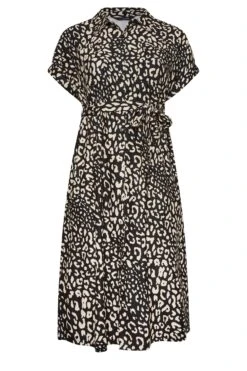 YOURS Curve Black Animal Print Split Hem Shirt Dress -Luna Looks Zone 74a813a6 0dfe 46 302075 X