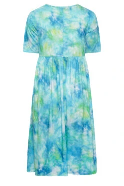 LIMITED COLLECTION Curve Blue Tie Dye Midaxi Smock Dress -Luna Looks Zone 74d49328 aebf 44 215783 Y