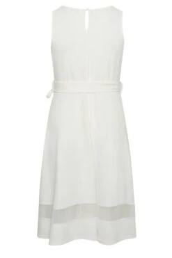 YOURS LONDON Curve White Mesh Panel Bridal Skater Dress -Luna Looks Zone 750a56ee 9c97 41 162039 Y