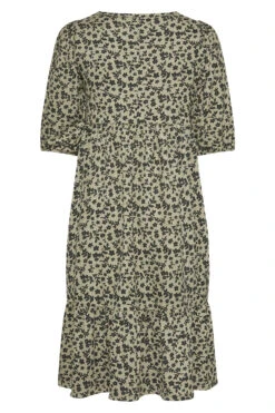 YOURS Curve Khaki Green Floral Print Tiered Midi Dress -Luna Looks Zone 7557280f 9ffb 41 300194 BK