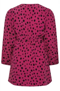 YOURS Curve Dark Pink Dalmatian Print Wrap Top 11 YOURS Curve Dark Pink Dalmatian Print Wrap Top -Luna Looks Zone 757ad832 be52 4f 131688 Y