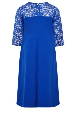 YOURS LONDON Curve Royal Blue Lace Sweetheart Midi Dress -Luna Looks Zone 76164e70 4230 4a 162214 Y