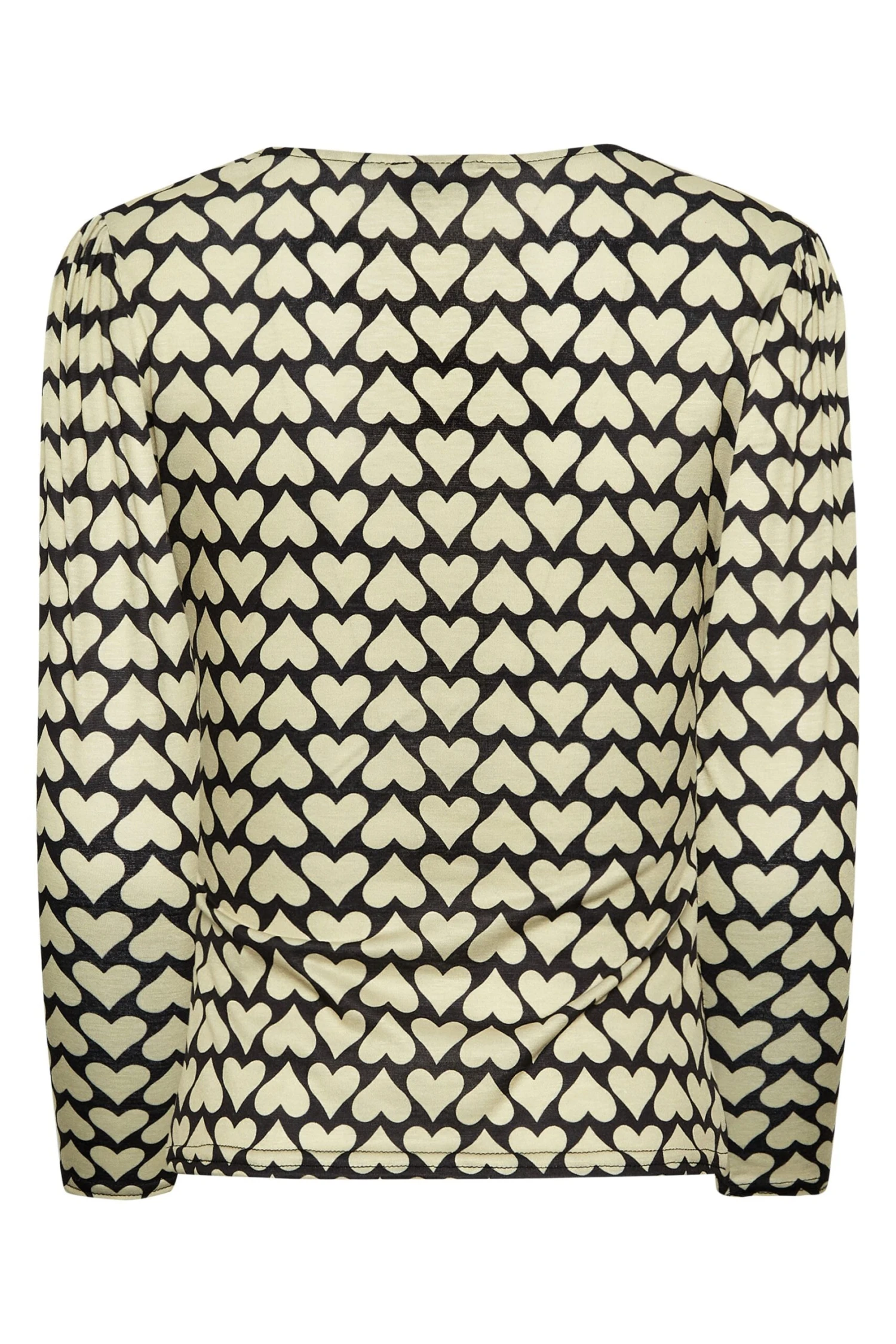 YOURS PETITE Curve Black & White Heart Print Long Sleeve Top 1 YOURS PETITE Curve Black & White Heart Print Long Sleeve Top