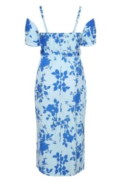 YOURS LONDON Curve Blue Floral Cold Shoulder Maxi Dress -Luna Looks Zone 76a7d406 6fbf 4e 161531 Y