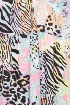 LIMITED COLLECTION Curve Pink Mixed Print Ring Front Midi Dress -Luna Looks Zone 76cab1f2 57ce 48 215708 Z