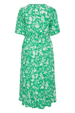 YOURS Curve Green Floral Dipped Hem Dress -Luna Looks Zone 76d8e4b4 7059 49 137119 Y