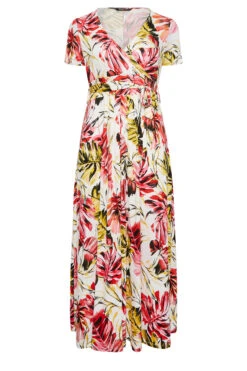 YOURS Curve White Leaf Print Front Tie Maxi Dress -Luna Looks Zone 76f5293d b0cc 45 302063 X