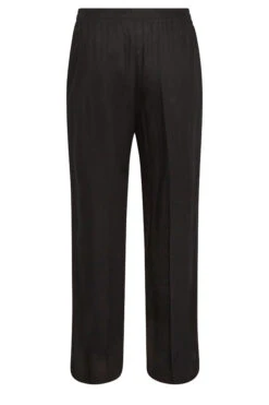 YOURS Curve Black Wide Leg Linen Look Trousers -Luna Looks Zone 7743c656 863e 4b 143312 Y