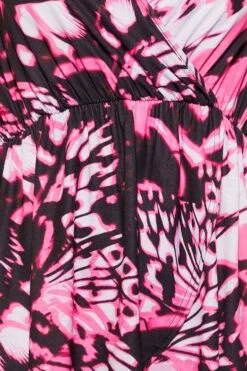 LIMITED COLLECTION Curve Black Butterfly Print Wrap Top -Luna Looks Zone 77e3b130 7223 4d 215393 Z