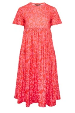 YOURS Curve Hot Pink Abstract Print Smock Dress -Luna Looks Zone 784c7881 b628 42 137386 X