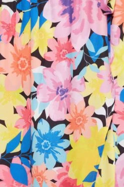 LIMITED COLLECTION Curve Pink Floral Print Strappy Wrap Dress -Luna Looks Zone 784d3013 3a0a 42 215499 Z