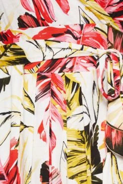 YOURS Curve White Leaf Print Front Tie Maxi Dress -Luna Looks Zone 78b6d348 1acf 4d 302063 Z