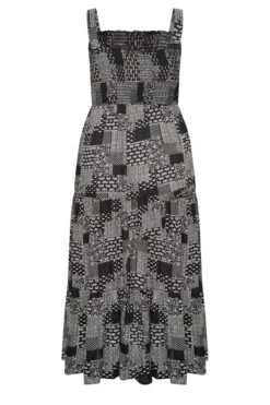 YOURS Curve Black Patchwork Print Shirred Strappy Sundress -Luna Looks Zone 795e61f5 cf76 47 137463 Y
