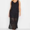 YOURS Curve Black Crochet Midaxi Dress