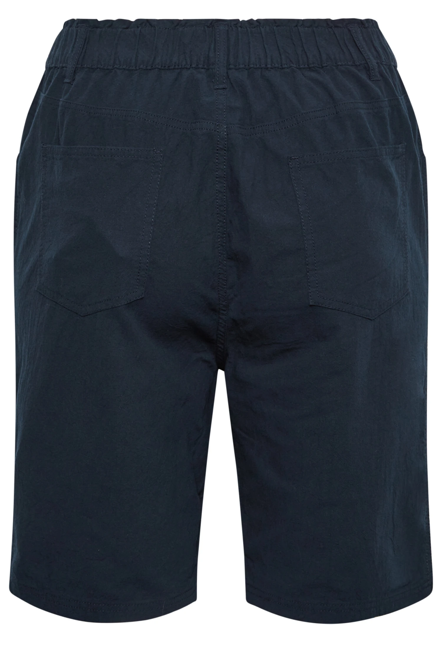 YOURS Curve Navy Blue Cool Cotton Shorts 5 YOURS Curve Navy Blue Cool Cotton Shorts - Image 5