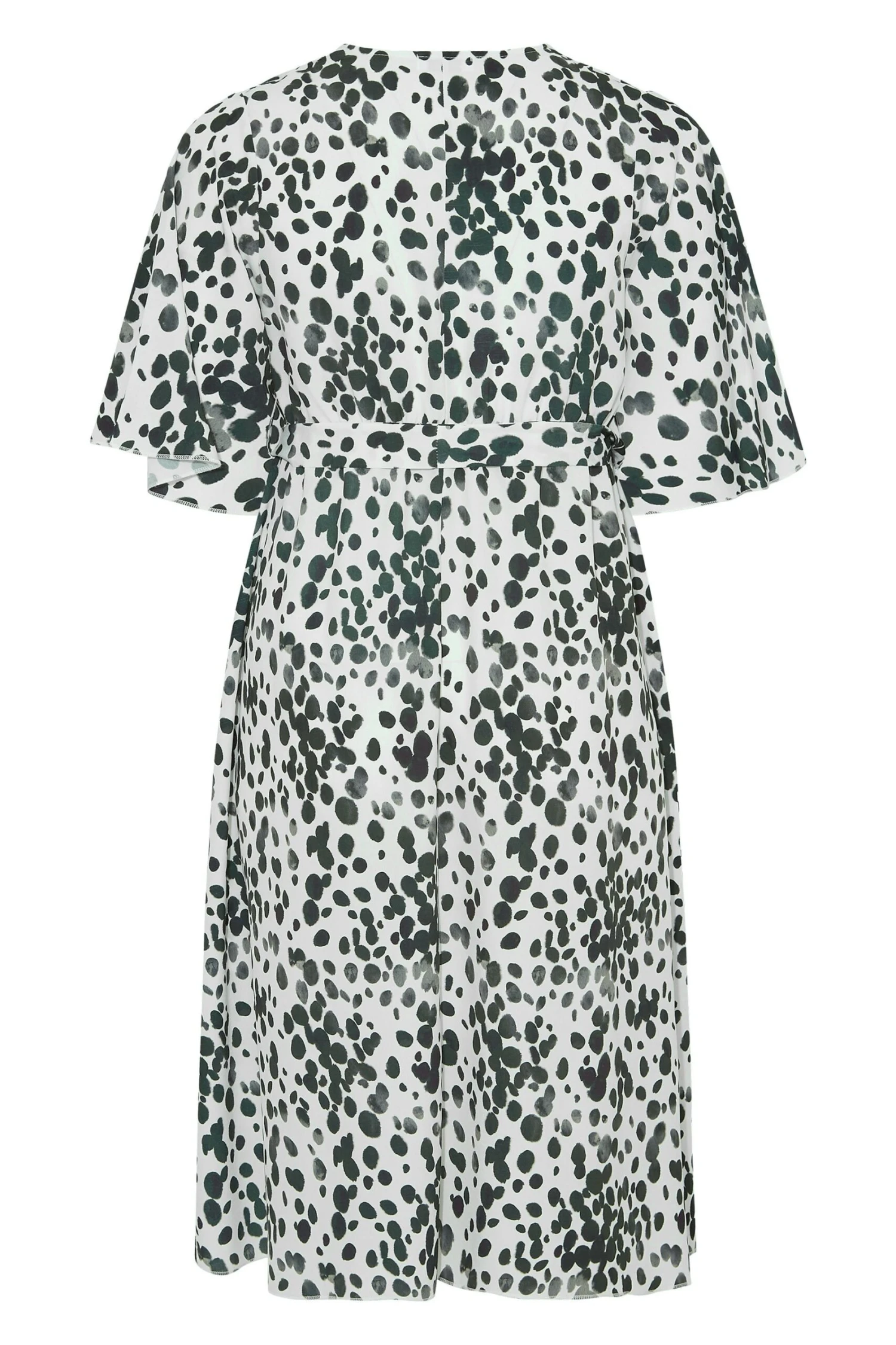 YOURS LONDON Curve White Dalmatian Print Wrap Dress 6 YOURS LONDON Curve White Dalmatian Print Wrap Dress - Image 6