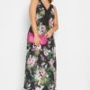 YOURS LONDON Curve Black Tropical Print Maxi Dress