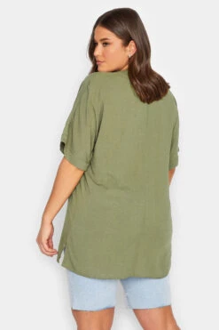 YOURS Curve Khaki Green Marl V-Neck Top 7 YOURS Curve Khaki Green Marl V-Neck Top -Luna Looks Zone 7c0d6493 2ba8 45 174269 C