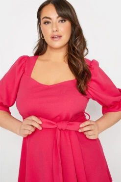 YOURS LONDON Curve Hot Pink Sweetheart Peplum Top -Luna Looks Zone 7c258683 2e5b 47 161437 D
