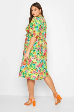 LIMITED COLLECTION Curve Green Floral Midaxi Dress -Luna Looks Zone 7c8050f9 a3eb 47 215507 C