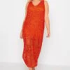 YOURS Curve Red Crochet Midaxi Dress