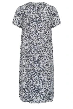 YOURS Curve Navy Blue Ditsy Print Tea Dress -Luna Looks Zone 7d08f476 8f34 4b 137442 Y