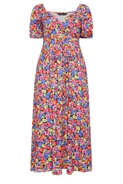 LIMITED COLLECTION Curve Black & Pink Floral Wrap Maxi Dress -Luna Looks Zone 7d7867f1 5fa2 4e 215920 X
