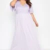 LUXE Curve Lilac Purple Sequin Hand Embellished Maxi Dress