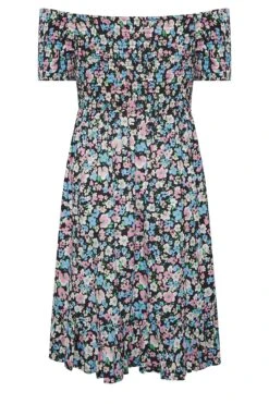 YOURS Curve Black Floral Ditsy Shirred Midi Dress 11 YOURS Curve Black Floral Ditsy Shirred Midi Dress -Luna Looks Zone 7e4c4e4a 5ed6 42 137330 Y