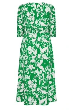 YOURS Curve Green Floral Split Front Dress -Luna Looks Zone 7ea30ccf 430b 43 301904 Y