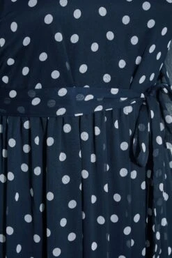 YOURS LONDON Curve Navy Blue Polka Dot Ruffle Maxi Dress -Luna Looks Zone 7fcf0ce4 52e7 44 161144 S