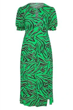 YOURS LONDON Curve Green Zebra Print Keyhole Dress -Luna Looks Zone 802ad948 7eb7 48 161590 X