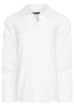 YOURS PETITE Curve White Fitted Cotton Shirt -Luna Looks Zone 80709626 37e5 4c 174436 X