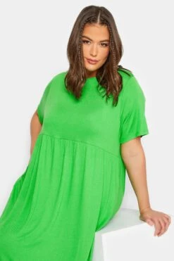 LIMITED COLLECTION Curve Bright Green Pocket Maxi Dress -Luna Looks Zone 8111ae1d e08a 44 215718 D