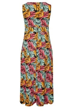 YOURS Curve Black Tropical Leaf Print Wrap Maxi Dress -Luna Looks Zone 821aecfc 910f 48 301902 Y