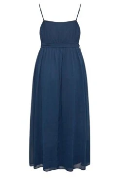 YOURS LONDON Curve Navy Blue Ruffle Wrap Dress -Luna Looks Zone 82422739 3d79 4c 161886 Y