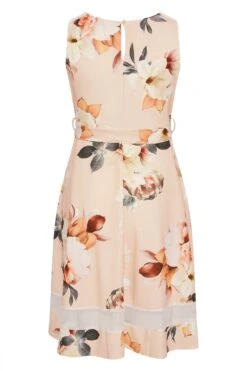 YOURS LONDON Curve Pink Floral Mesh Panel Skater Dress -Luna Looks Zone 8293eba4 136a 40 161453 Y